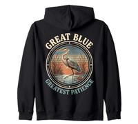Great Blue Greatest Patience Oiseau Héron Sweat à Capuche
