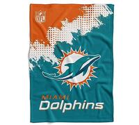 Great Branding NFL Miami Dolphins Football Plaid Couverture d'angle