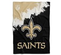 Great Branding NFL New Orleans Saints Couverture douillette de football, Noir et or.
