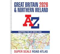 Grande-Bretagne A-Z Super Scale Atlas routier 2026 – A3 spirale – HarperCollins Publishers