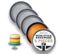 Samuel Groves Great British Bakeware Lot de 5 moules à gâteau antiadhésifs Victoria, arc-en-ciel, couche de 20 cm, revêtement en spirale, pour anniversaire, fête