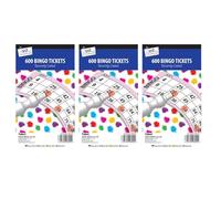 Great British Home Lot de 3 paquets de billets de bingo avec 600 billets chacun pour un total de 1800 billets de bingo pour les soirées de jeux de bingo