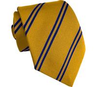 Great British Tie Club Cravates d'école (14 variations à double rayure) Taille secondaire/lycée, Doré et bleu roi, Length: 52 inches