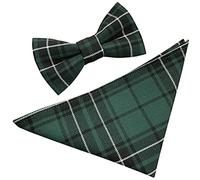 Great British Tie Club Ensemble nœud papillon écossais et mouchoir pour homme Vert Maclean, vert, taille unique