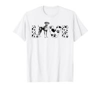 Great Dane Love Big Dog Race Paw Lettres T-Shirt