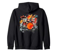 Great Drums for Musicans Sweat à Capuche Noir Unisex Mixte Musical Novelty SWEATSHIRT à Capuche S pour Musiciens, Amateurs de Musique, Fans de Rock