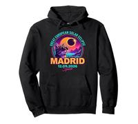 Great European Solar Eclipse 2026 Madrid Spain Cat Retro Sweat à Capuche