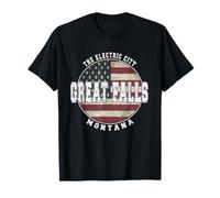 Great Falls Montana, Drapeau américain Vintage T-Shirt