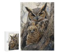 Great Horned Owl Family Puzzle 1000 Pièces Educa Jouet en Bois Cadeau Unique Décoration Intérieure Jeu Éducatif Challenge Toy Adultes Et Enfants À Partir De 14 Ans 300 PCS