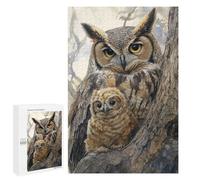 Great Horned Owl Family Puzzle 1000 Pièces Educa Jouet en Bois Cadeau Unique Décoration Intérieure Jeu Éducatif Challenge Toy Adultes Et Enfants À Partir De 14 Ans 1000 PCS