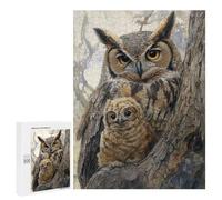 Great Horned Owl Family Puzzle 1000 Pièces Educa Jouet en Bois Cadeau Unique Décoration Intérieure Jeu Éducatif Challenge Toy Adultes Et Enfants À Partir De 14 Ans 500 PCS