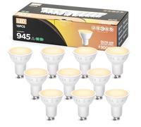 Great Jacob Ampoule LED GU10 6W Équivalent Halogène 128W, 3000K Blanc Chaud, 945 Lumens LED Ampoule Spot Non-Dimmable, Lot de 10