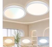 Great Jacob Plafonnier LED 24W，Ø29 cm，3 Températures de Couleur 3000K/4000K/6500K Lampe LED de Plafond Rond pour Salon，Chambre，Cuisine，Salle à Manger，Couloir，Moderne，2 Pièces