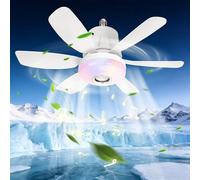 Great Jacob Ventilateur de Plafond avec Lumière et Telecommande E27, haut-parleur intégré, Dimmable Ventilateur LED 3000-6500K, Lumière d'ambiance RGB et minuterie, Silencieux pour Chambre, Salon