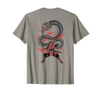 Great Japanese Fighter vs Dragon T-Shirt