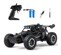 Great-JUNAMT rc Car Voiture télécommandée RC Voitures 1:16 Tout-Terrain Monster Truck Phares à LED, Jouet de Voiture RC 20 km/h Cadeau pour Enfants Garçons 3 4 5-12 (Le Noir)
