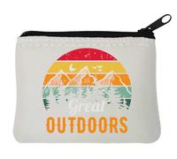 Great Outdoors Porte-monnaie en néoprène coloré délavé Motif affiche graphique Blanc 10 x 11 cm
