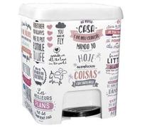 Great Plastic Excellent Plastique Plastique Poubelle à pédale Décembre IML textes 7 Litre, Blanc, Taille Unique