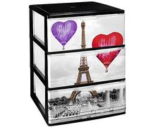 Great Plastic IML Paris Lot de 3 tiroirs empilables en Plastique Noir 380 x 370 x 473 mm