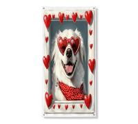 Great Pyrenees Dog Couverture de porte décorative 91,4 x 182,9 cm, Saint-Valentin amusante à suspendre pour porte d'entrée, intérieur ou extérieur