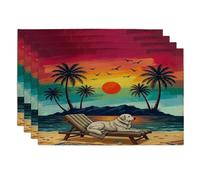 Great Pyrenees Lot de 4 sets de table lavables pour salle à manger, vacances d'animaux domestiques, décoration d'intérieur et de cuisine Motif chien des Pyrénées 30,5 x 45,7 cm