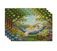 Great Pyrenees Lot de 4 sets de table saisonniers pour salle à manger, animaux domestiques, décoration d'intérieur et de cuisine Motif chien des Pyrénées 30,5 x 45,7 cm