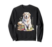 Great Pyrenees Pyrenean Mountain Dog Pyr Book Reading Books Sweatshirt