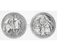 Great Seal of William and Mary symbolisait l'approbation du Souverain des documents d'État. Guillaume III d'Angleterre 1650 - 1702. Prince of Orange Stadtholder des principales provinces de la