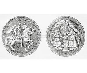 Great Seal of William and Mary symbolisait l'approbation du Souverain des documents d'État. Guillaume III d'Angleterre 1650 - 1702. Prince of Orange Stadtholder des principales provinces de la