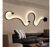 Great St. DGF Applique Serpentine Post-Moderne Lumière Blanche Chaude Lumière LED Lampe de Chevet Salon Couloir Allée Décoratif Appliques Murales (Couleur : Noir-D)