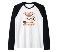 Great Things are Brewing Coffee Kawaii Cute Funny Coffee Manche Raglan