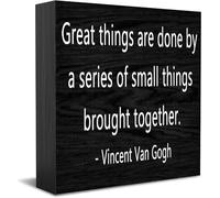 Great Things Are Done By A Series Of Small Things Brought Together - Décoration d'intérieur rustique - Idée cadeau - Panneau en bois - Décoration de bureau - 12,7 x 12,7 cm