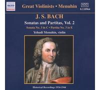Great Violinists - Yehudi Menuhin - Bach Vol 2 by Menuhin [Compact Disc] NEUF