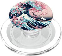Great Wave Off Kanagawa Cherry Blossoms Hokusai Japonais PopSockets PopGrip pour MagSafe