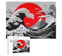 Great Wave Red Moon Lansca, 500 PCS Puzzle pour Adultes, Activité Détente À La Maison - pour Un Défi Gratifiant Le W nd