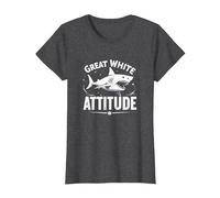 Great White Attitude : féroce prédateur océanique T-Shirt, Femme, Chiné Foncé, XS