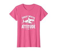 Great White Attitude : féroce prédateur océanique T-Shirt, Femme, Rose Chiné, XS