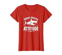 Great White Attitude : féroce prédateur océanique T-Shirt, Femme, Rouge, XS