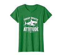 Great White Attitude : féroce prédateur océanique T-Shirt, Femme, Vert Kelly, XS