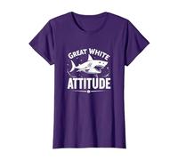 Great White Attitude : féroce prédateur océanique T-Shirt, Femme, Violet, XS