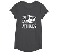 Great White Attitude : féroce prédateur océanique T-Shirt, Fille, Chiné Foncé, XS