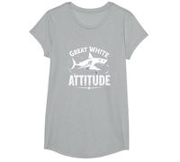 Great White Attitude : féroce prédateur océanique T-Shirt, Fille, Gris Chiné, XS