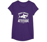 Great White Attitude : féroce prédateur océanique T-Shirt, Fille, Violet, XS