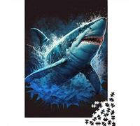 Great White Shark Puzzle Ocean Predator 1000 Pièces Papier Recyclé pour Femmes, Cadeaux pour Hommes Puzzle pour Adultes Jeu Éducatif Et Stimulant 38x26cm/1000pcs
