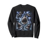 Great White Shark Storm Funny Ocean Animal Marine Graphic Sweatshirt