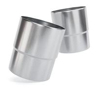 greate 2x Adaptateur de tuyau de descente 100 mm en titane-zinc - manchon emboîtable DN 100 pour descentes Ø100 mm - raccord d’évacuation pour gouttières - manchon de descente en zinc