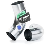 greate 2x coude de descente galvanisé inclinaison 72° & diamètre 80 mm - coude avec manchon pour emboîtement facile - accessoire de gouttière - évacuation d'eau pluviale - coude de descente
