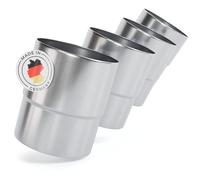 greate 4x Adaptateur de tuyau de descente 100 mm en titane-zinc - manchon emboîtable DN 100 pour descentes Ø100 mm - raccord d’évacuation pour gouttières - manchon de descente en zinc