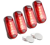 greate. 4X LED Clignotant pour Cartable - Clip Lumineux Petit, léger & avec Velcro - Lumière de sécurité pour Cartable, LED Running, Lampe Running, Lampe Chien, LED Chien Nuit lumière, Lampe Sport