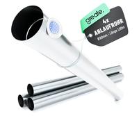 greate 4x tuyau de descente galvanisé Ø 80 mm & 1 m - avec manchon pour un emboîtement facile - accessoire de gouttière - évacuation des eaux pluviales